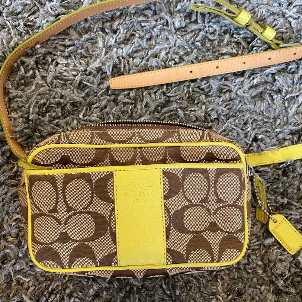 Coach Yellow Signature Leather Fanny Pack